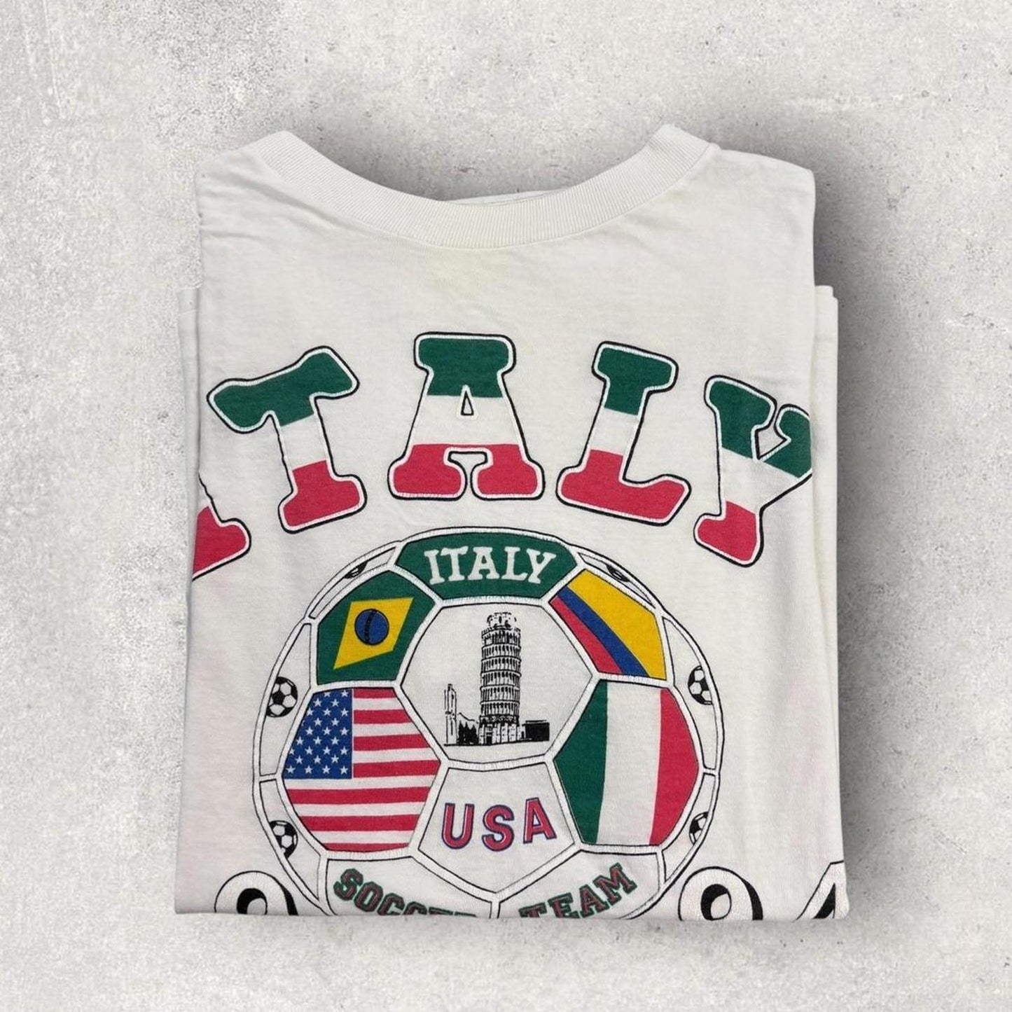 Vintage 90s USA World Cup 94 football tournament Team Italy graphic t-shirt