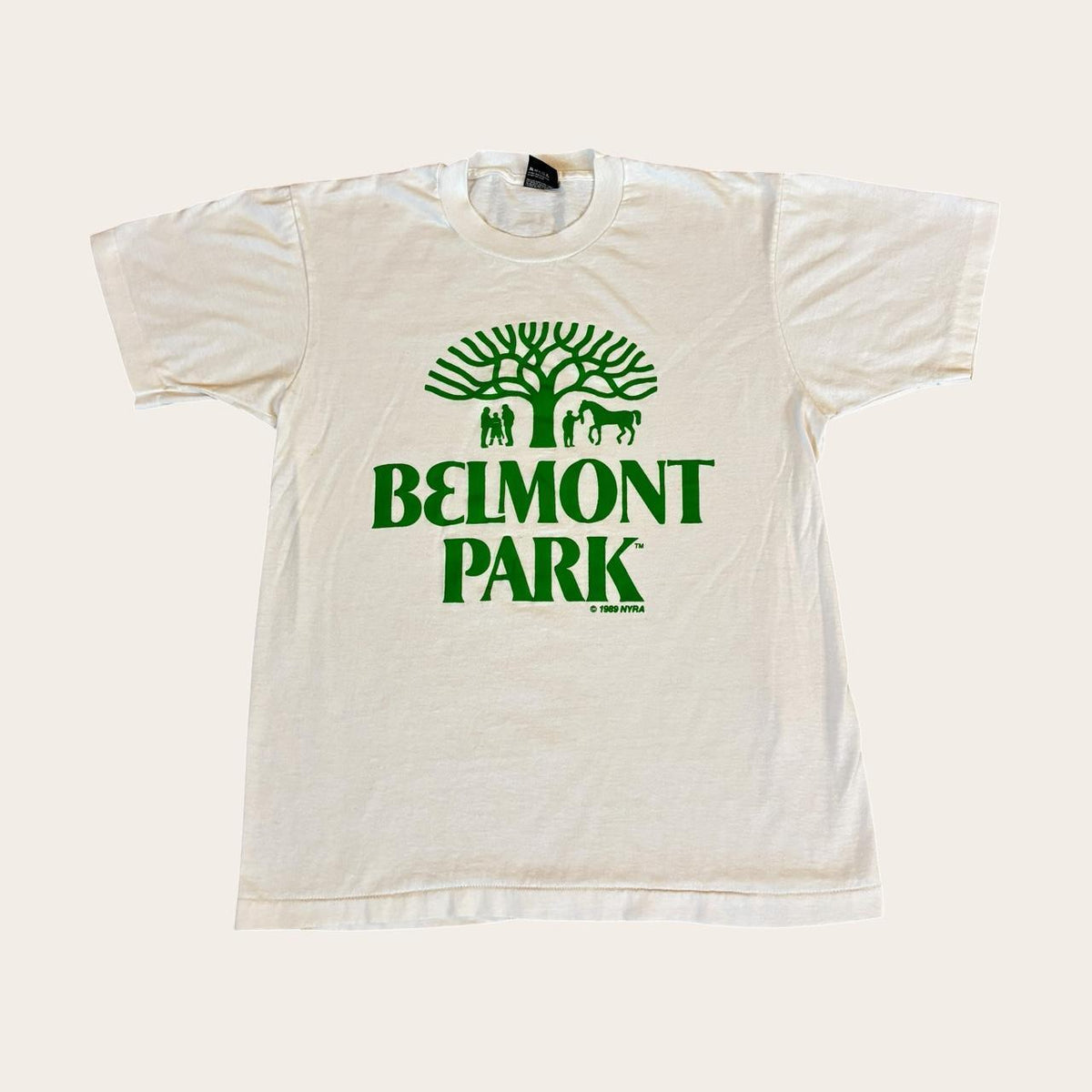 Vintage 80s USA Belmont Park horse racing track New York State t-shirt