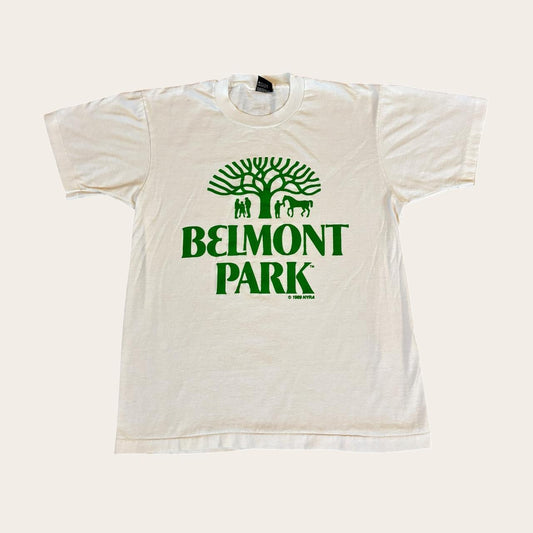 Vintage 80s USA Belmont Park horse racing track New York State t-shirt