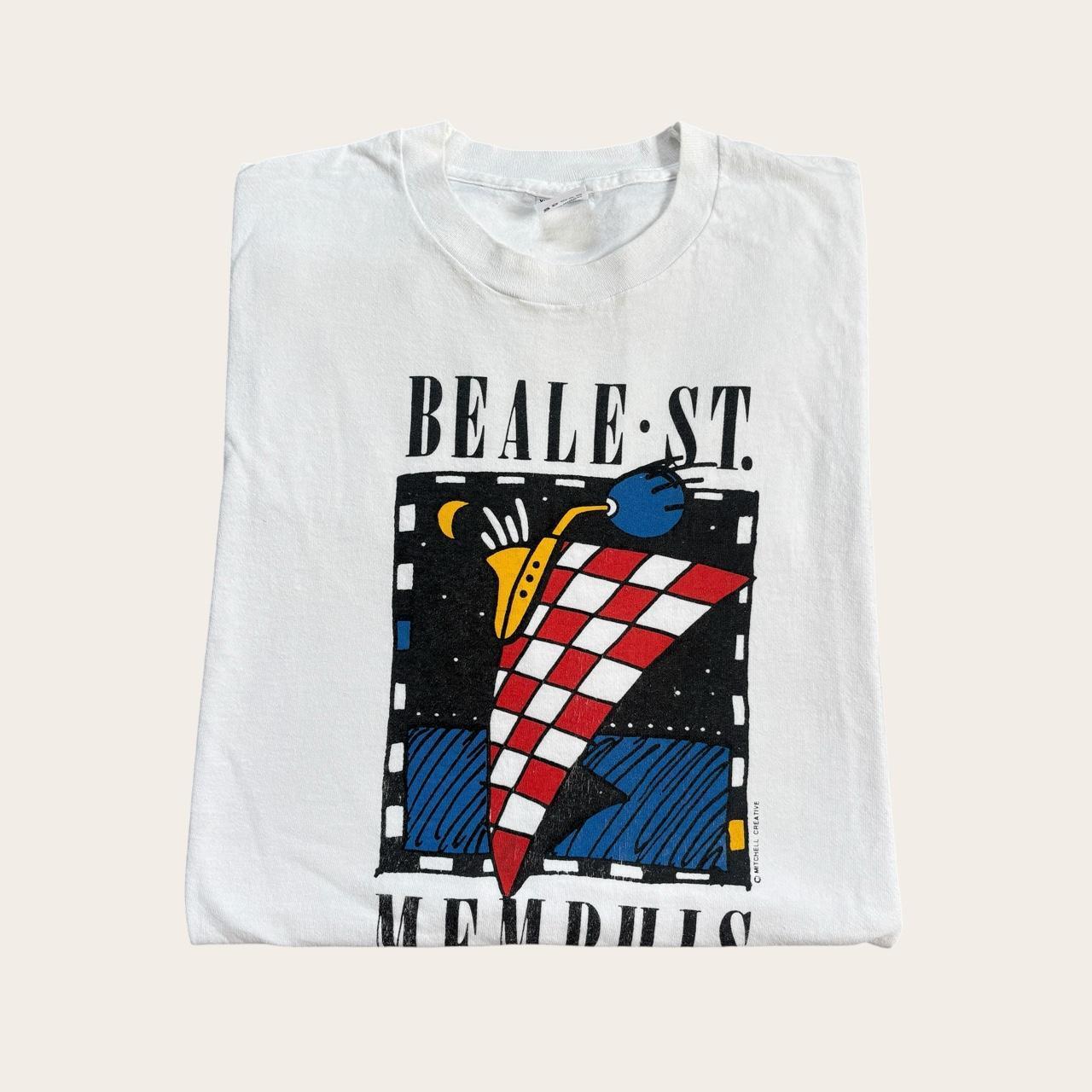 Vintage 90s USA Beale Street Memphis jazz blues music souvenir t-shirt
