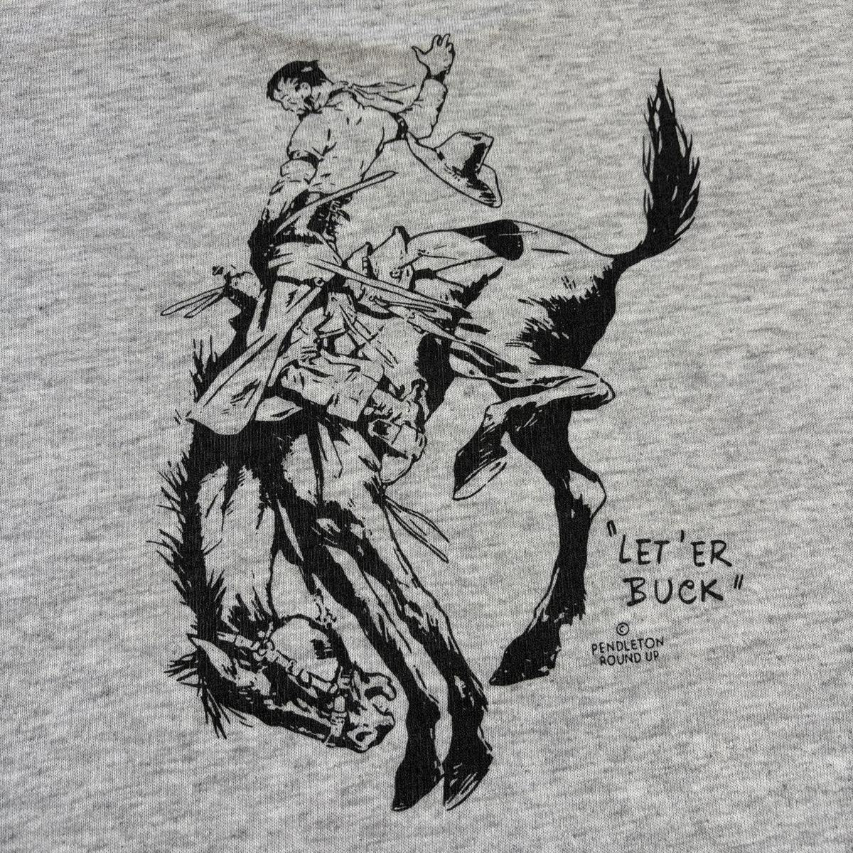 Vintage 90s USA Pendleton round up cowboy rodeo western t-shirt