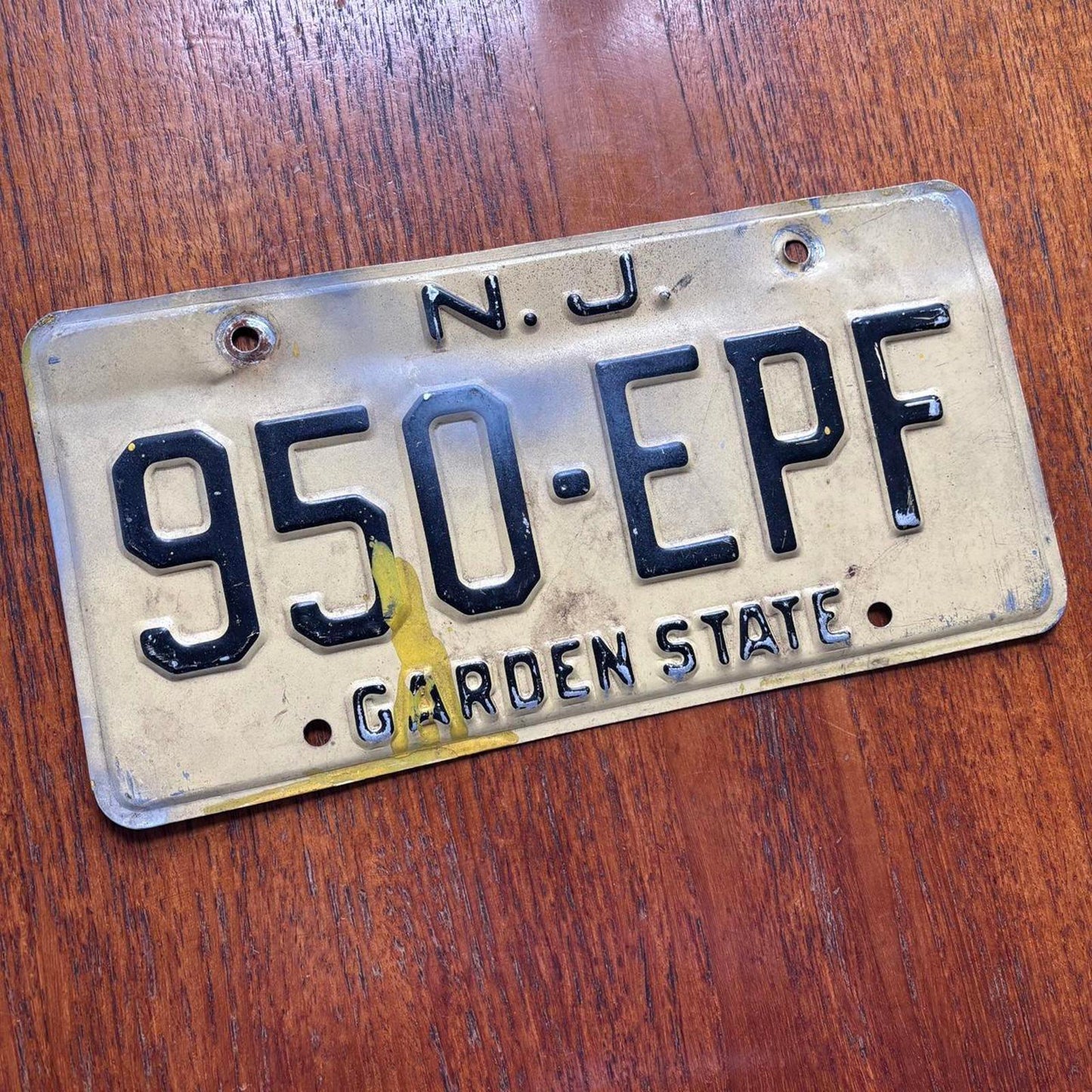 Vintage 80s USA New Jersey Garden State American license plate