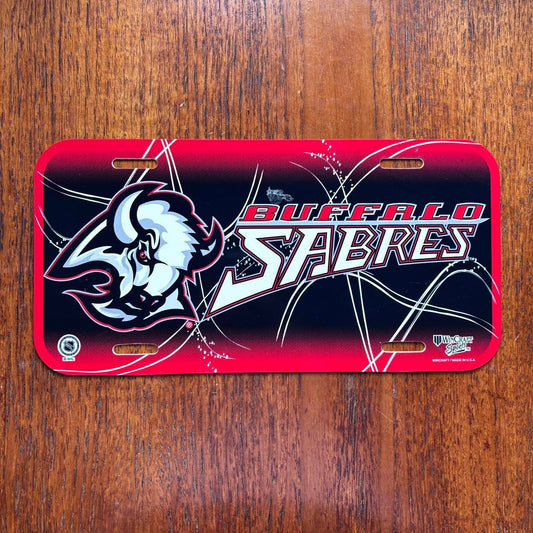 Vintage 90s USA Buffalo Sabres NHL ice hockey novelty license plate