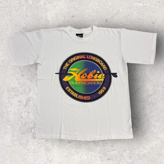 Vintage 90s USA Hobie surfboards surfwear water sports graphic t-shirt