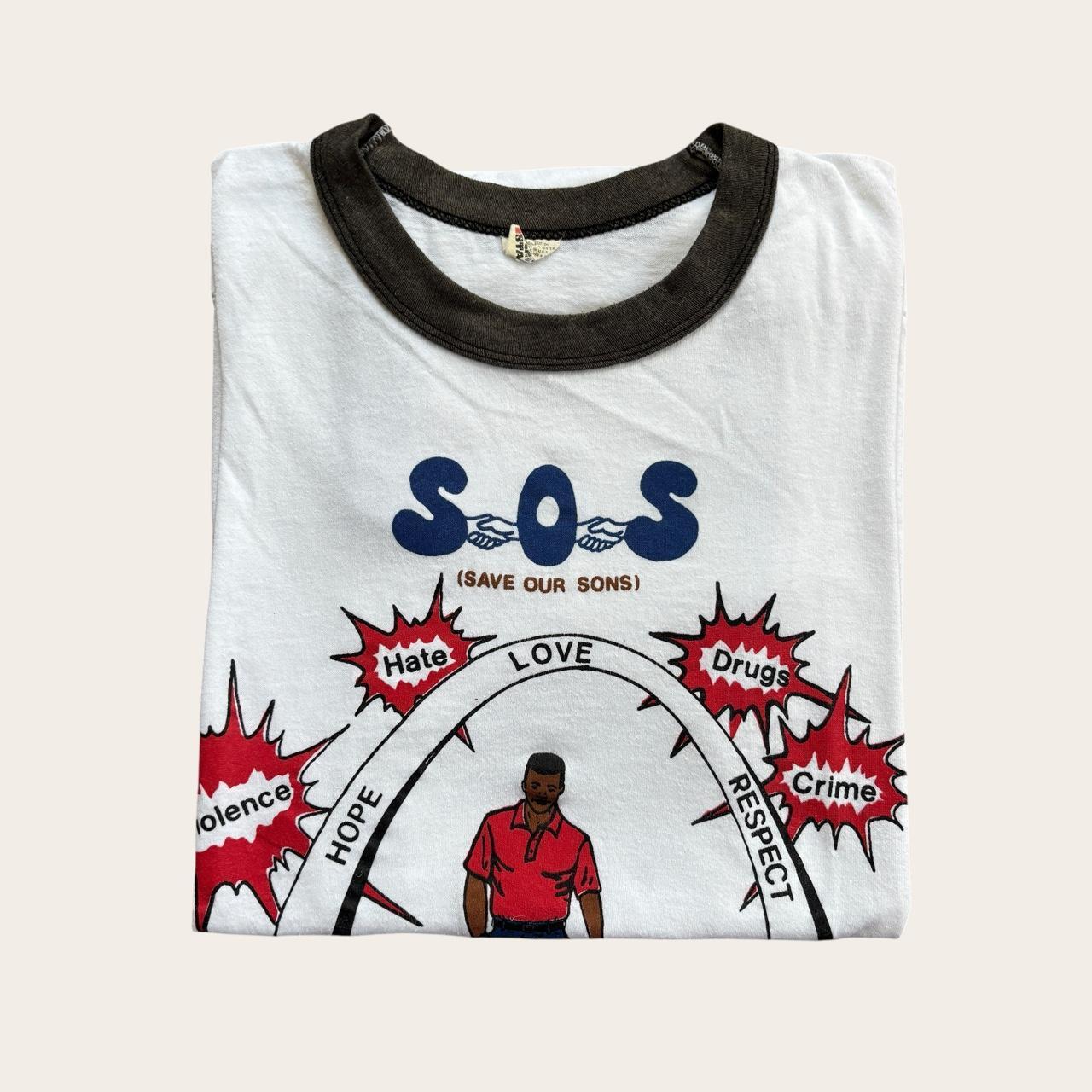 Vintage 90s USA save our sons religion ringer t-shirt