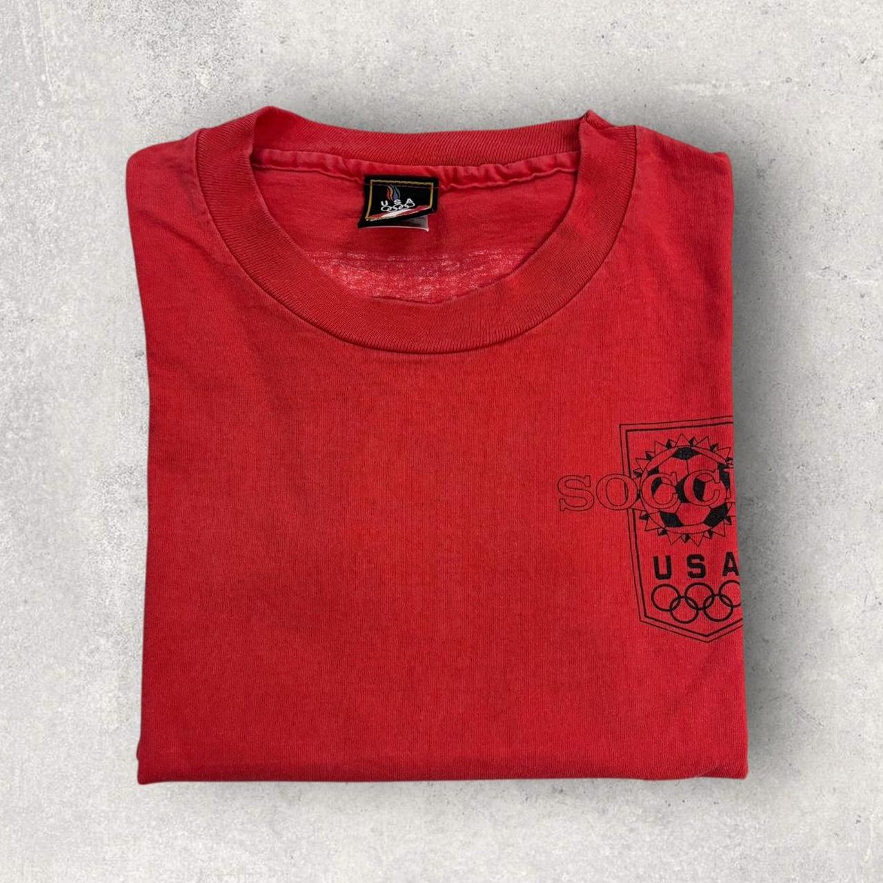 Vintage 90s USA Olympic soccer team summer games football graphic t-shirt