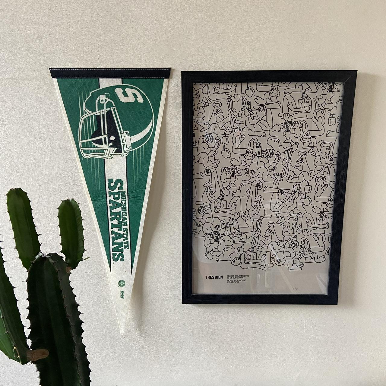 Vintage 90s USA Michigan State Spartans university varsity American Football felt pennant