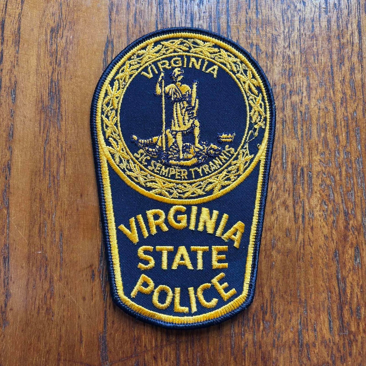 Vintage 90s USA Virginia state police large embroidered patch