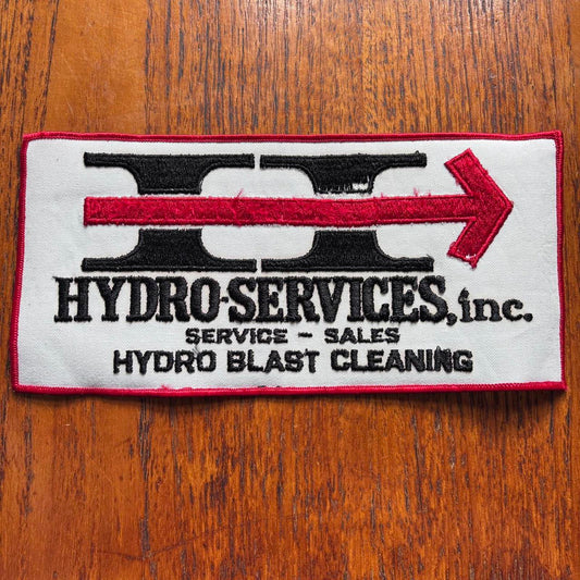 Vintage 90s USA Hydro Services cleaning workwear large embroidered patch