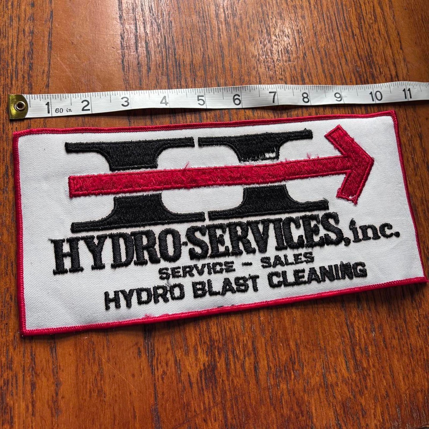 Vintage 90s USA Hydro Services cleaning workwear large embroidered patch