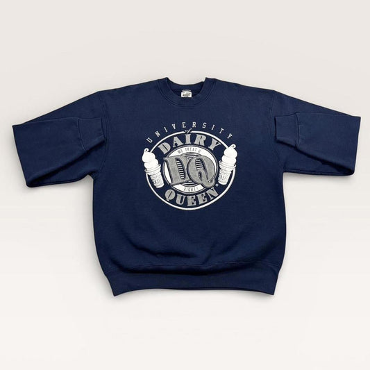 Vintage 90s USA university of Dairy Queen ice cream varsity sweatshirt