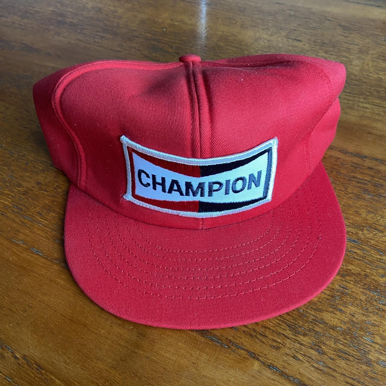 Vintage 90s USA Champion spark plugs car automobile graphic cap