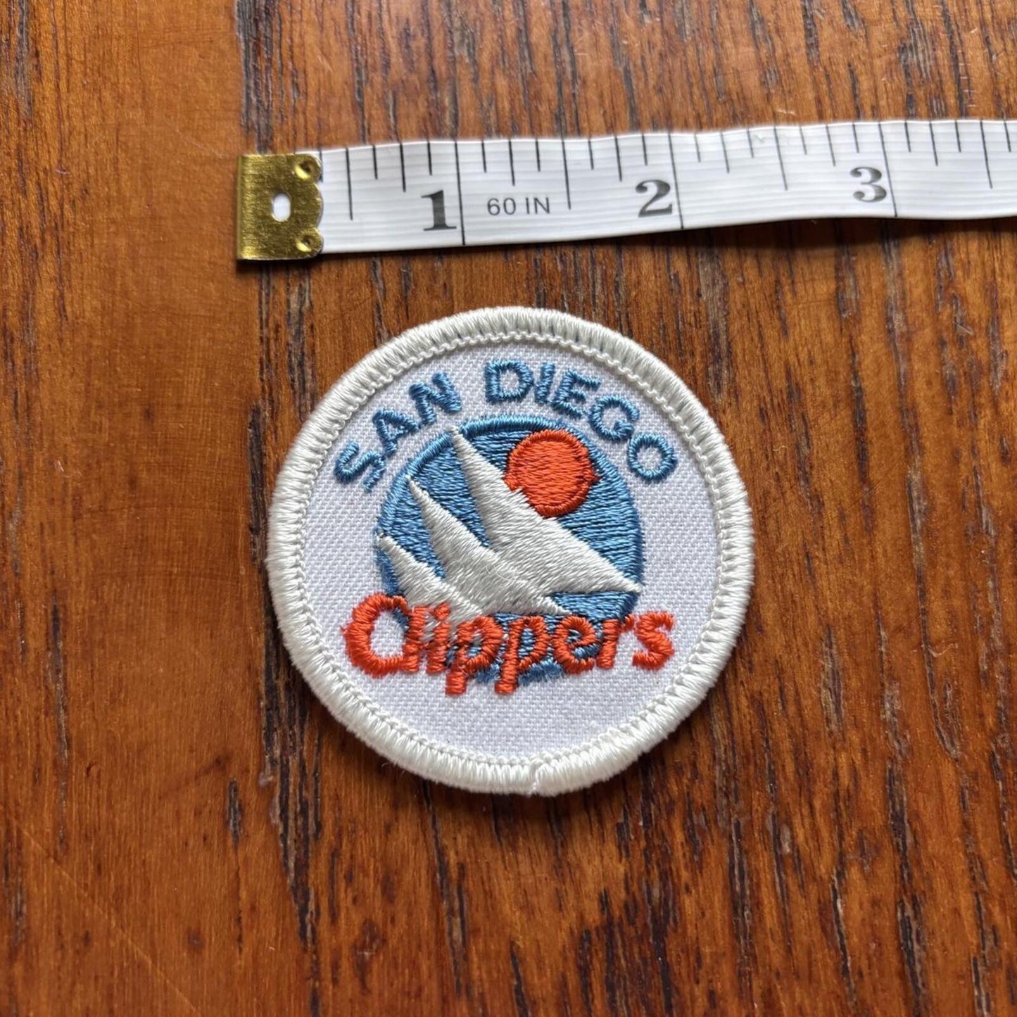 Vintage 80s USA San Diego Clippers NBA G league basketball embroidered patch