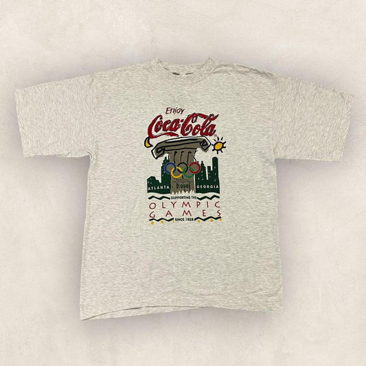 Vintage 90s USA Coke Coca Cola Atlanta Olympics summer games athletics promotional t-shirt