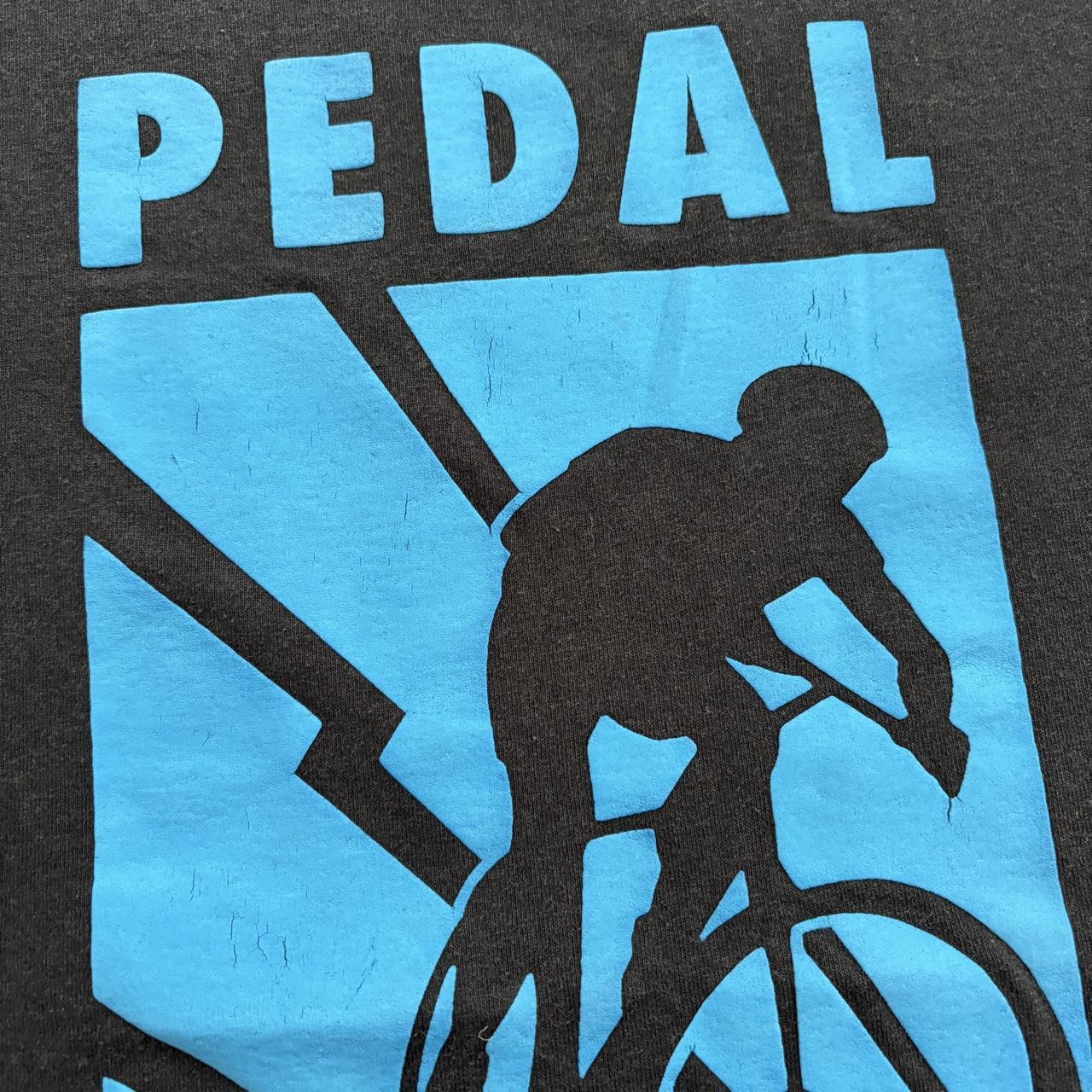 Vintage 90s USA pedal mania cycling American cancer society t-shirt