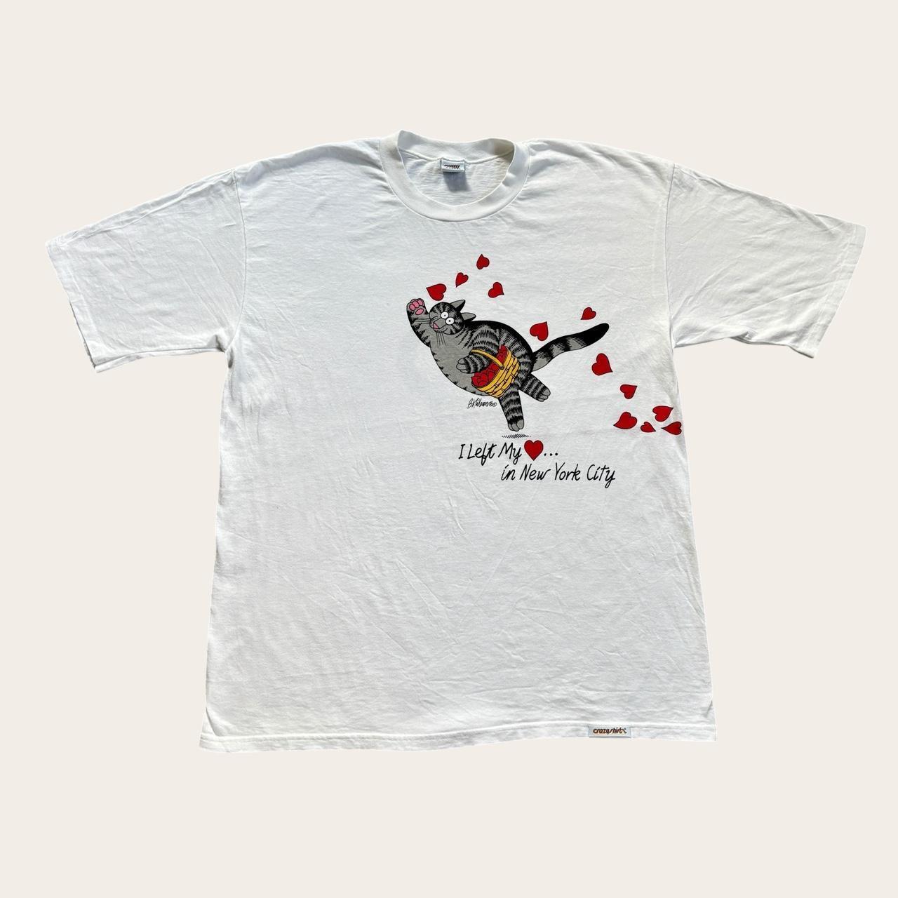 Vintage 80s B Kliban cat cartoon I left my heart in New York souvenir t-shirt