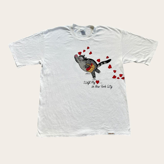 Vintage 80s B Kliban cat cartoon I left my heart in New York souvenir t-shirt