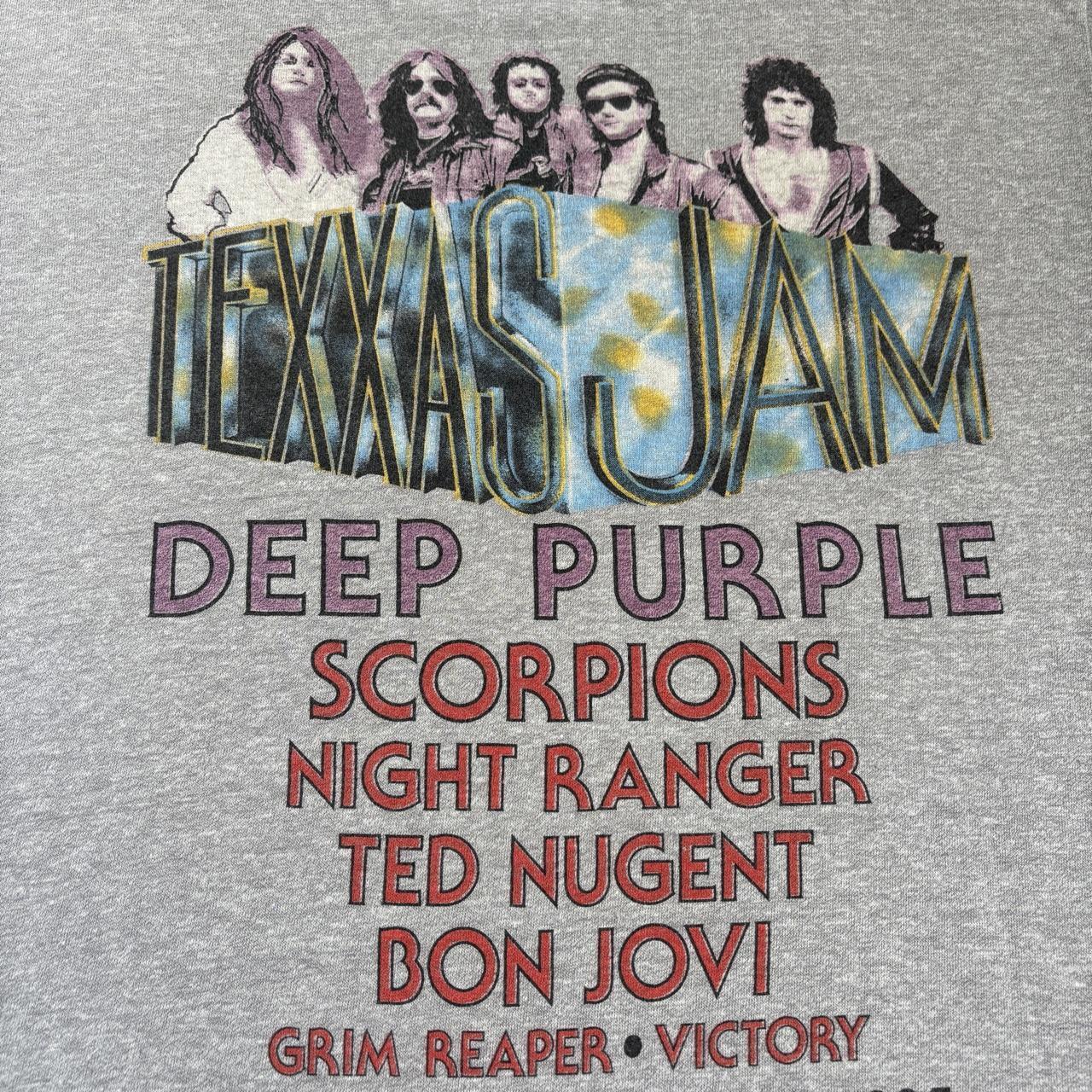 Vintage Texxas World rock music festival ‘85 Dallas Deep Purple band t-shirt