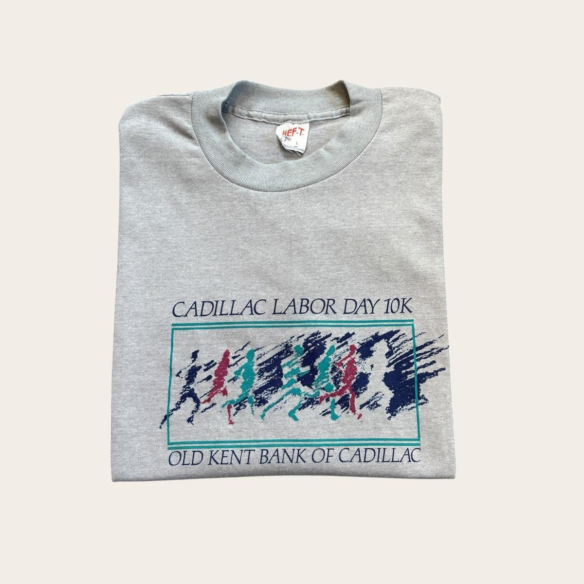 Vintage 90s USA Cadillac Michigan labor day 10K road race running t-shirt