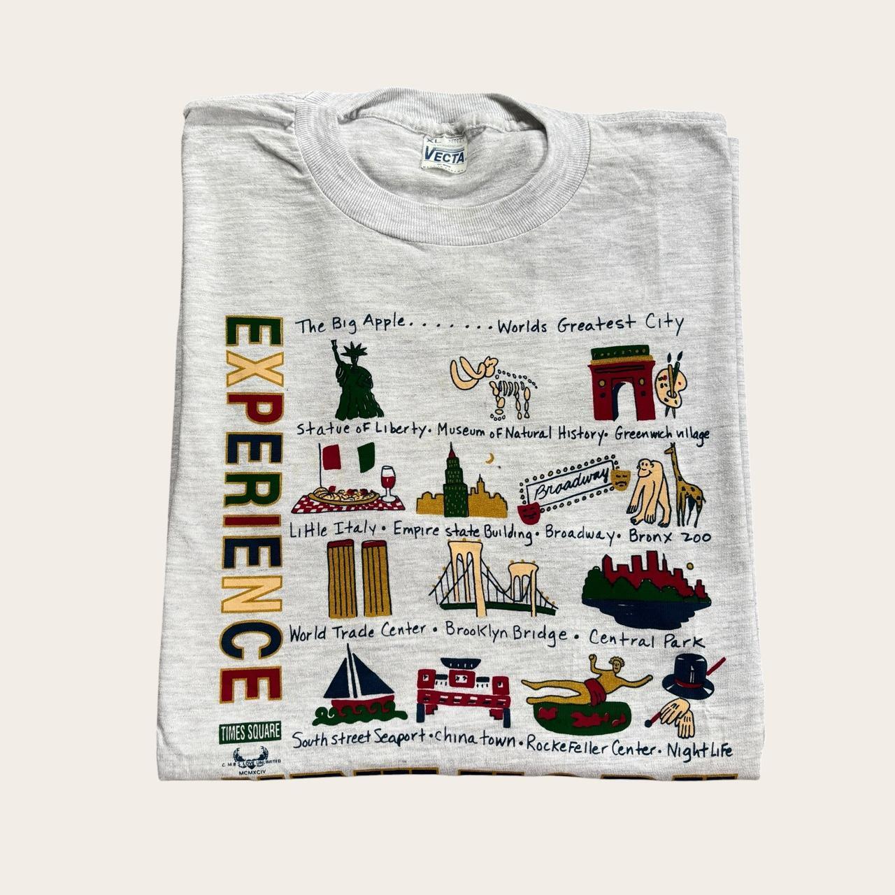 Vintage 90s USA experience New York City landmarks souvenir t-shirt