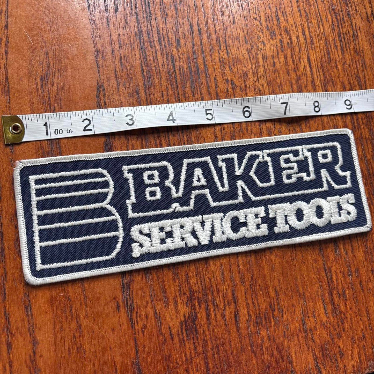 Vintage 90s USA Baker service tools construction large embroidered patch