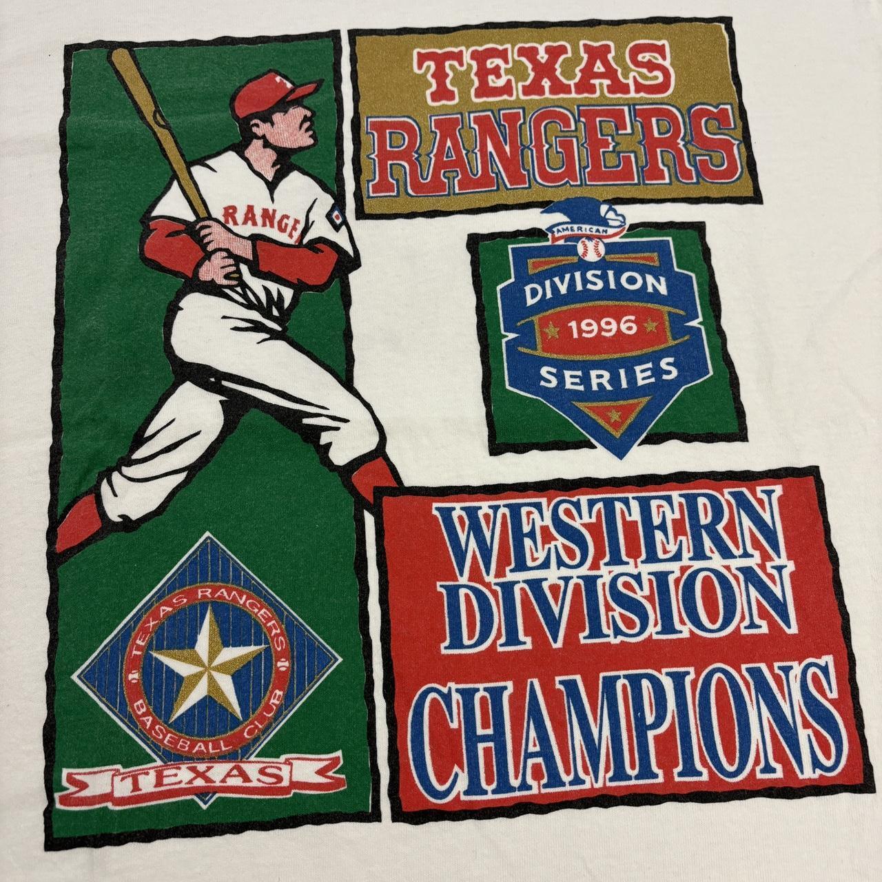 Vintage 90s USA Texas Rangers MLB baseball western division champions t-shirt