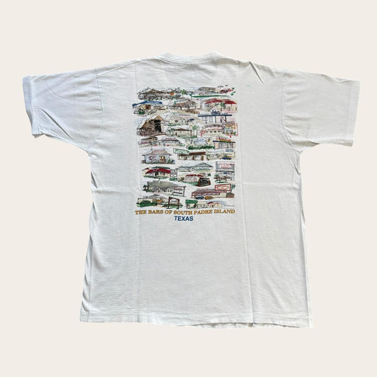 Vintage 80s USA bars of South Padre Island Texas souvenir t-shirt