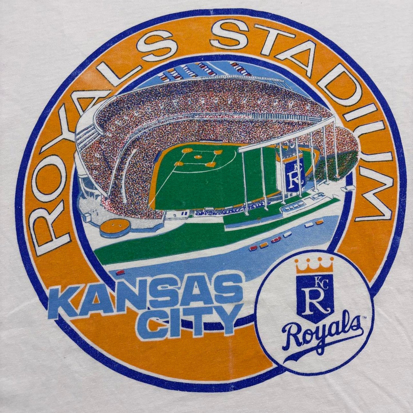 Vintage 80s USA Kansas City Royals MLB baseball Royals Stadium graphic t-shirt