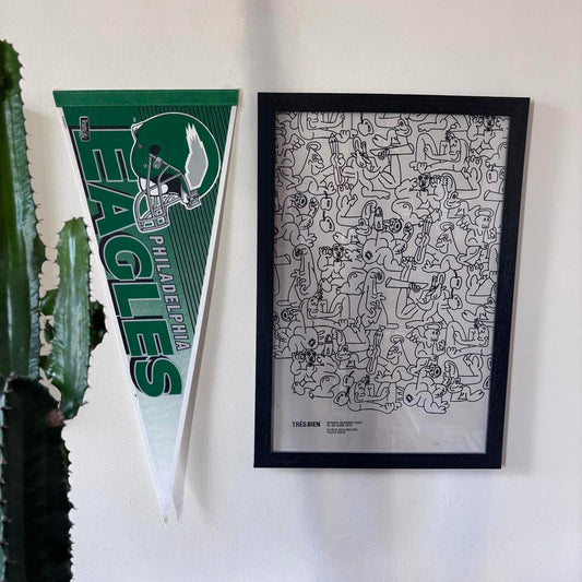 Vintage 90s USA Philadelphia Eagles NFL American Football felt pennant