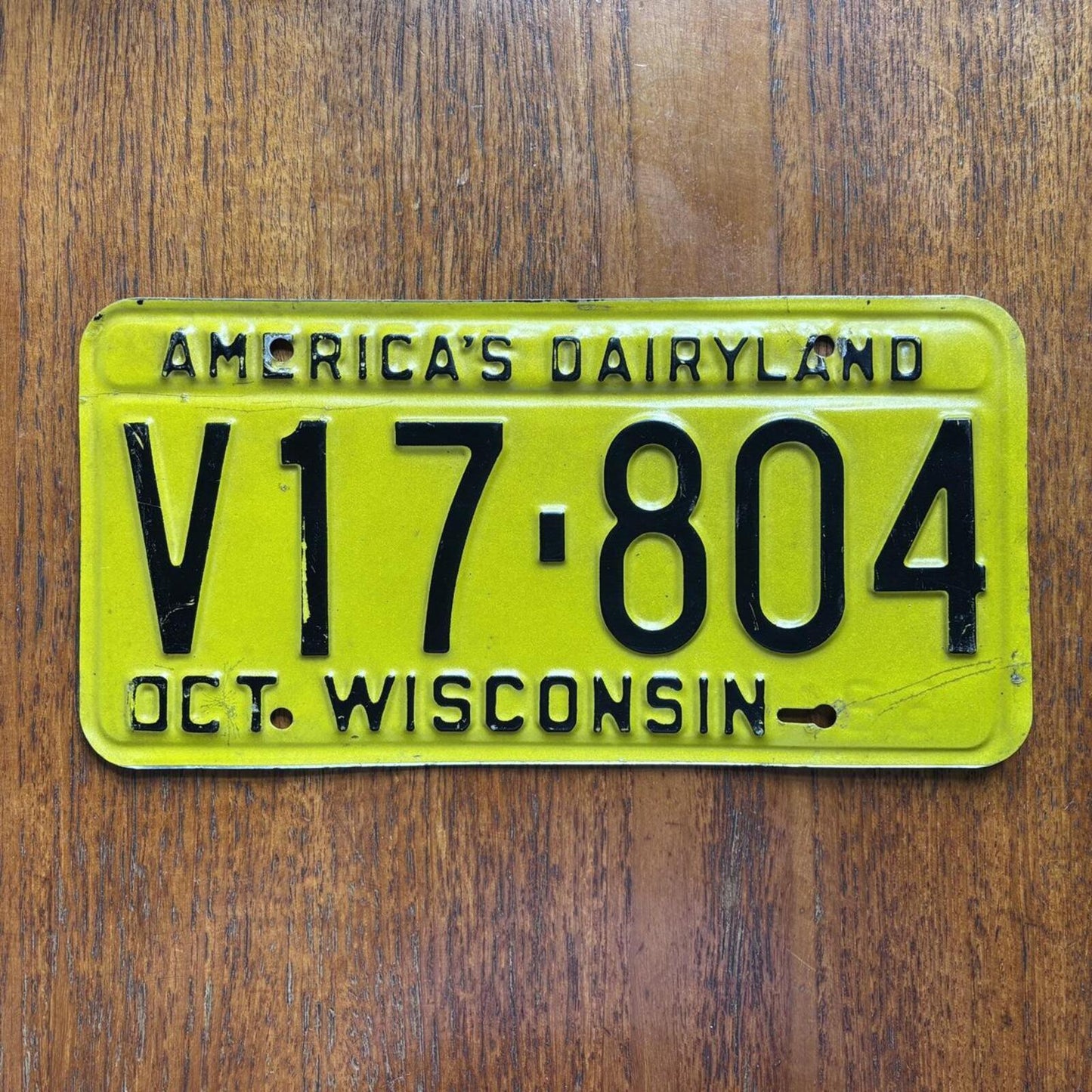 Vintage 70s USA Wisconsin America’s dairyland American license plate