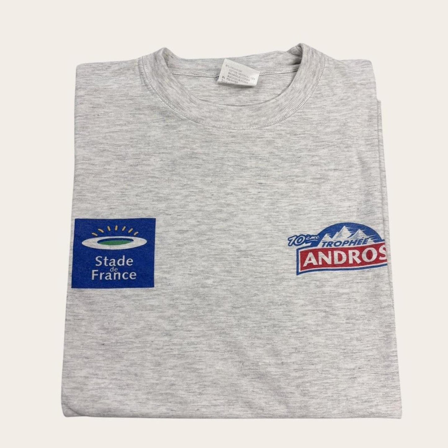 Vintage 90s Stade de France Andros Trophy National ice racing motorsport t-shirt
