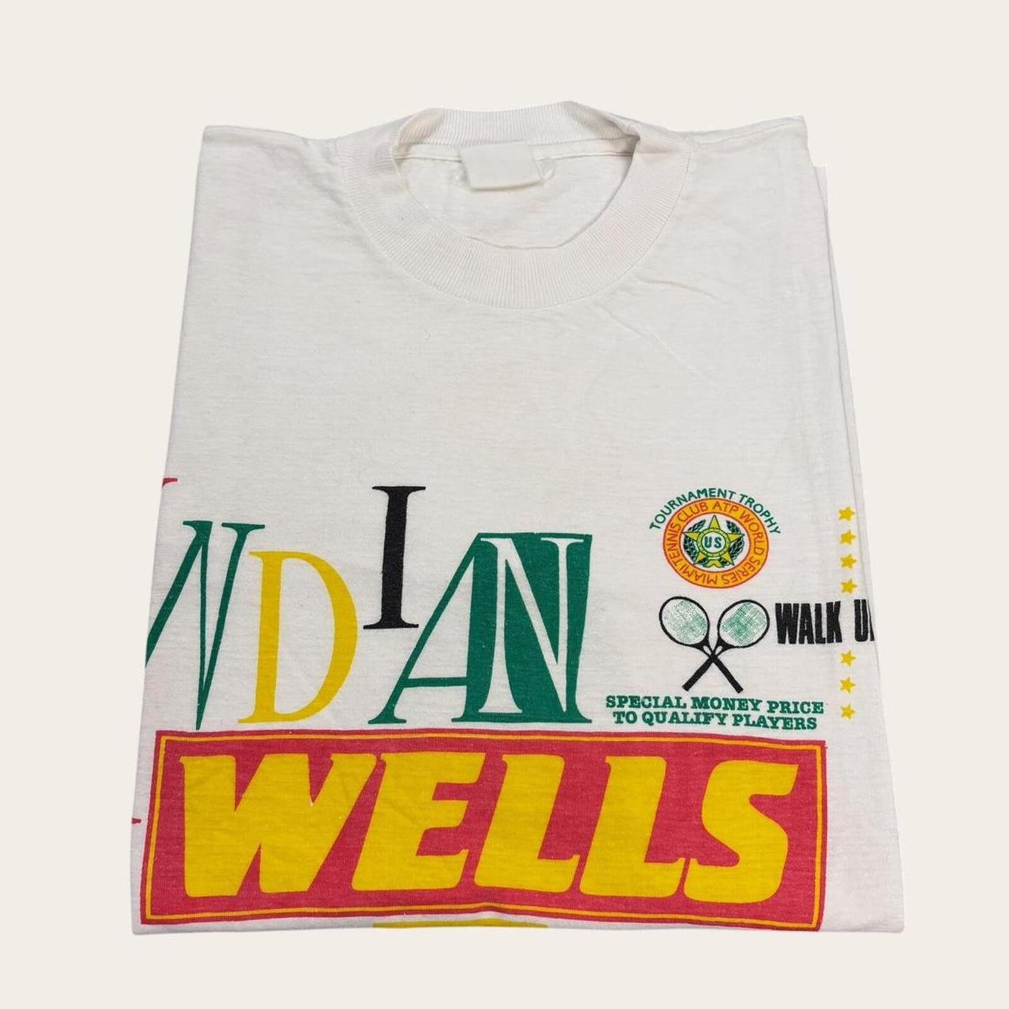 Vintage 90s US Open tennis tournament Indian Wells graphic t-shirt