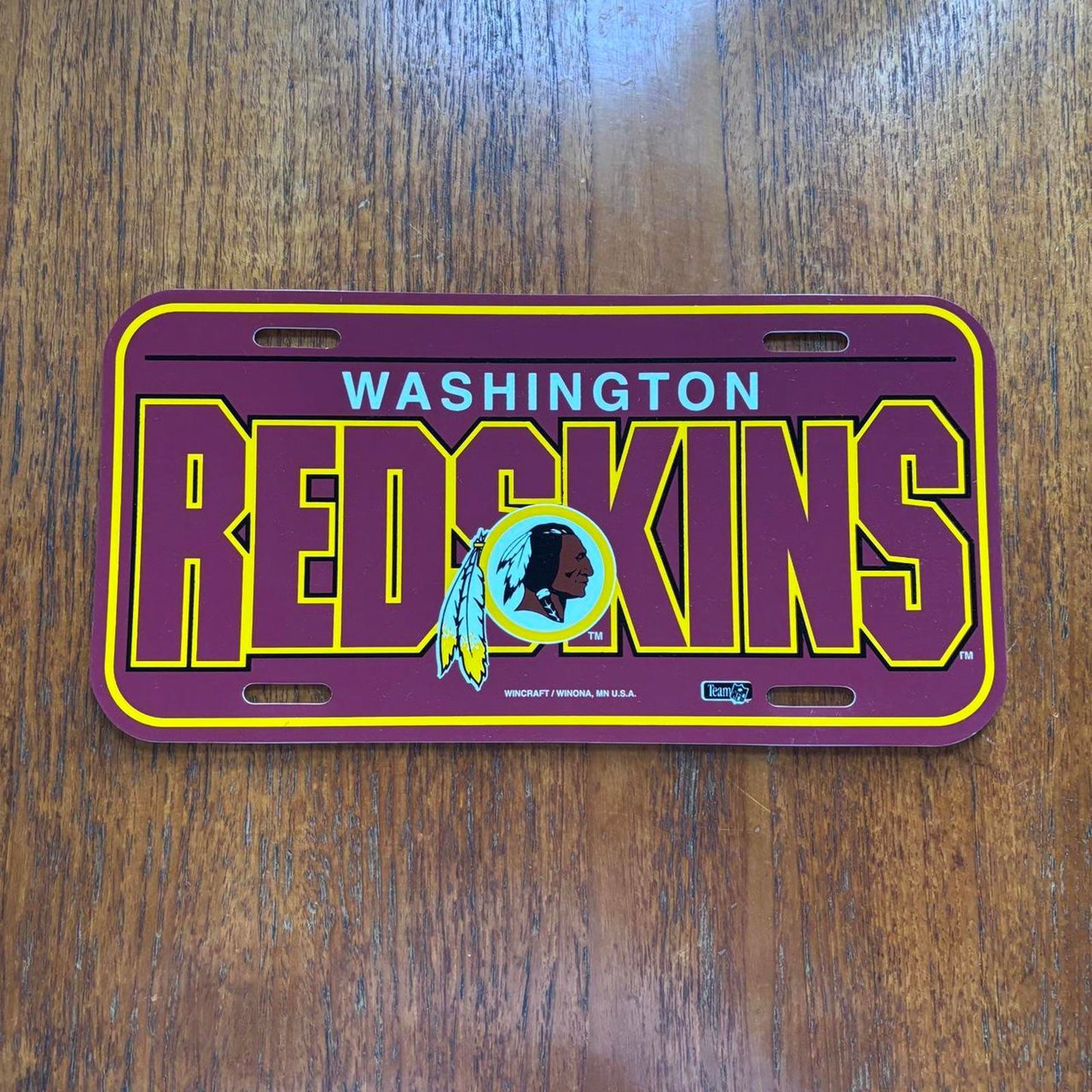 Vintage 90s USA Washington Redskins NFL American license plate