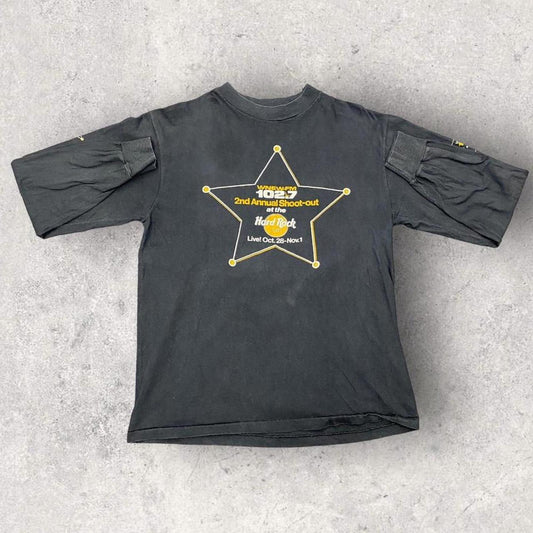 Vintage 90s Hard Rock Cafe WNEW FM radio Moosehead beer Virgin graphic t-shirt