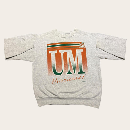 Vintage 90s USA University of Hurricanes Miami varsity sweatshirt