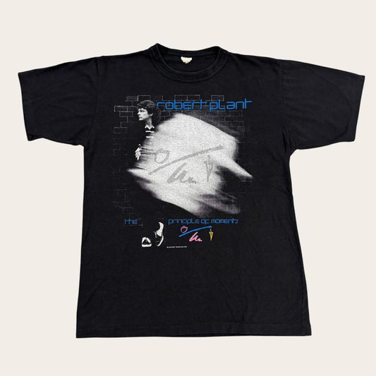 Vintage 80s Robert Plant UK tour Led Zeppelin rock music band t-shirt