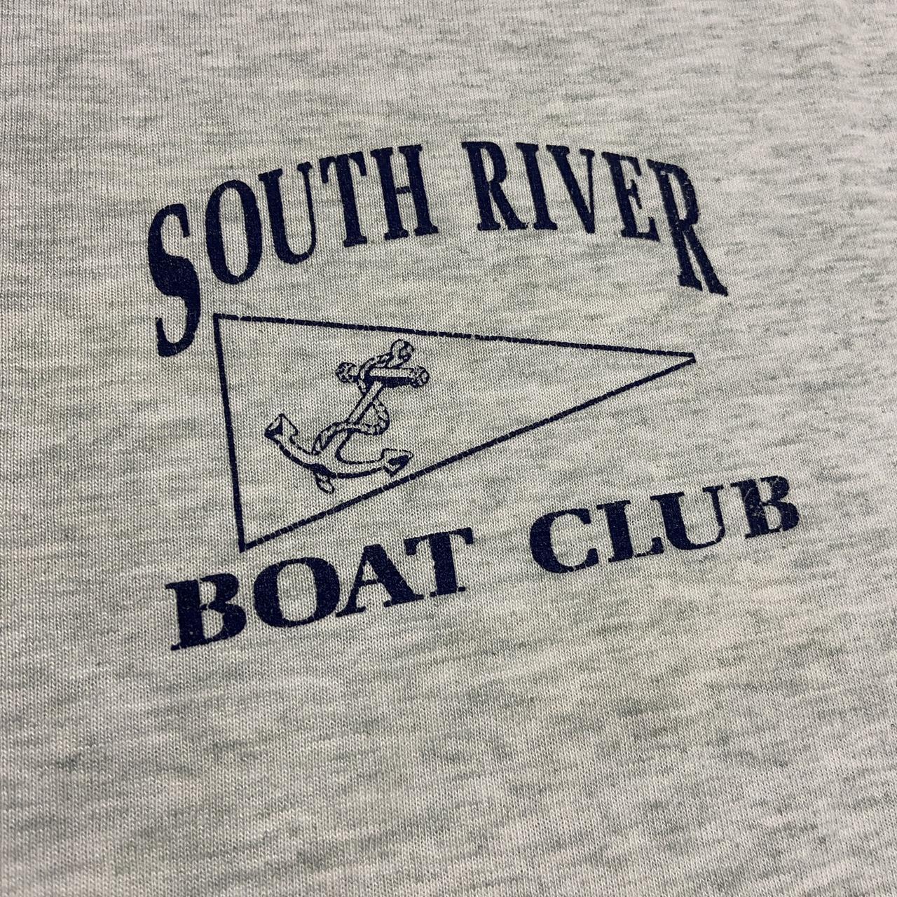 Vintage 90s USA South River boat club tiki bar New Jersey yacht sailing graphic t-shirt