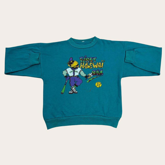 Vintage 90s USA Halewai ball Oahu Hawaii baseball softball graphic sweatshirt