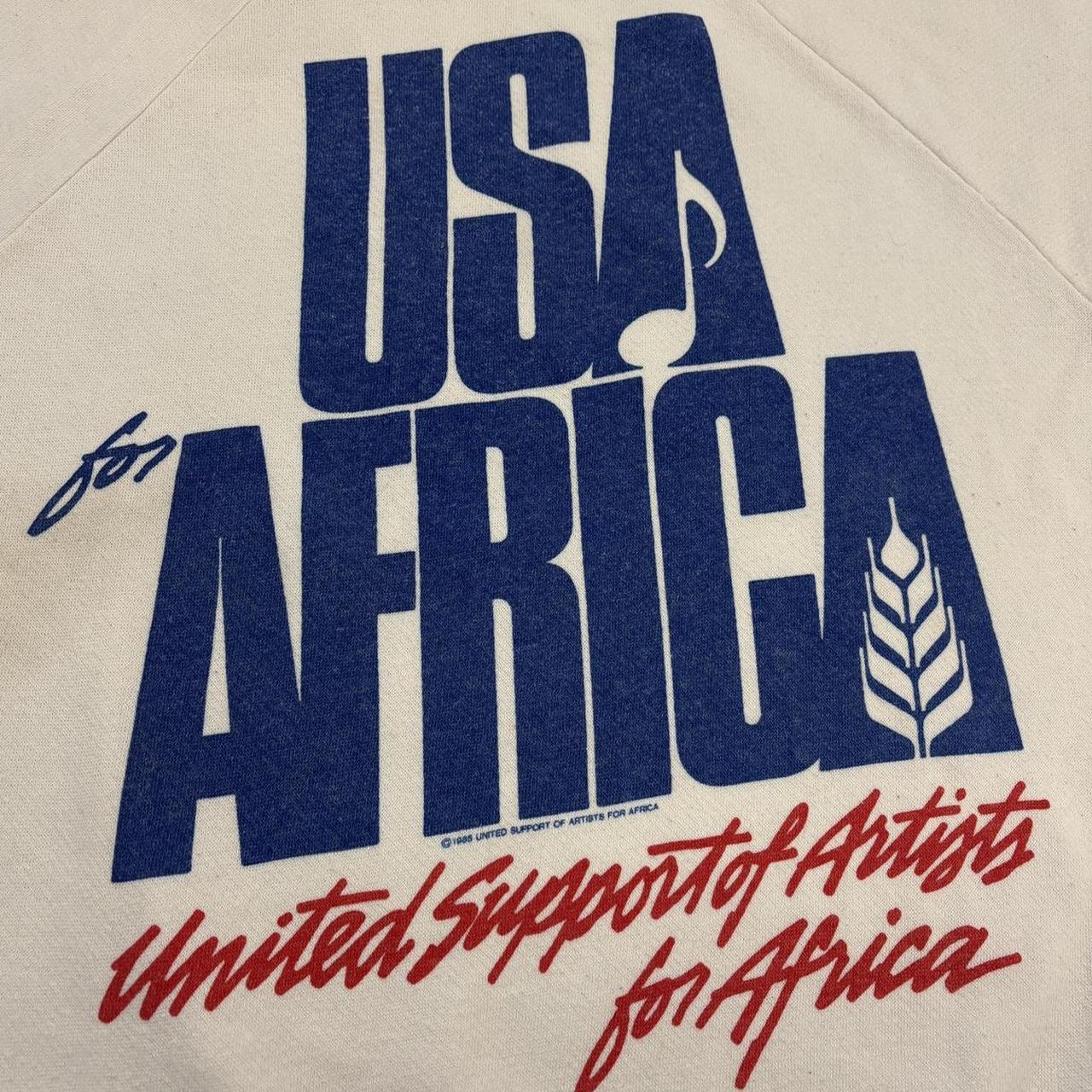 Vintage 80s USA United Support of Artists for Africa graphic sweatshirt