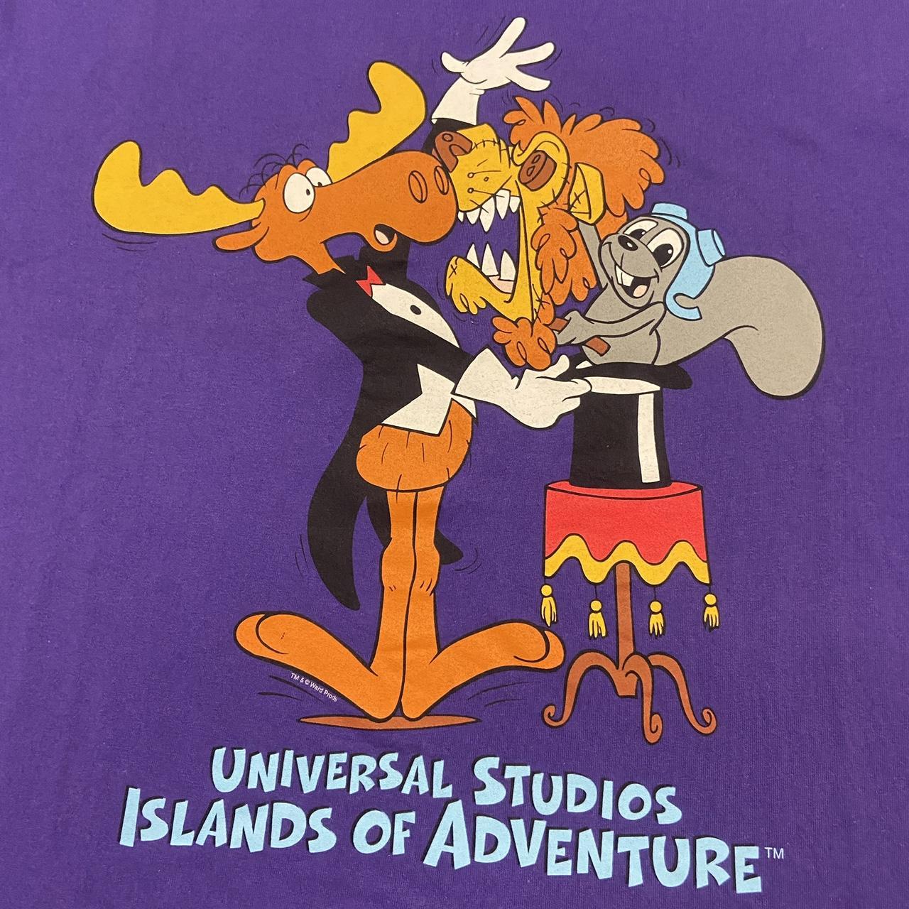 Vintage 90s USA Universal Studios Rocky & Bullwinkle film movie cartoon graphic t-shirt