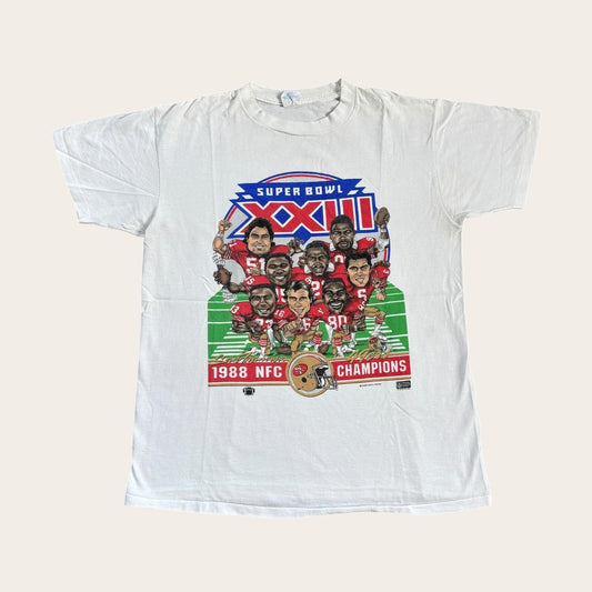 Vintage 80s USA San Francisco 49ers Super Bowl 23 NFL American Football t-shirt