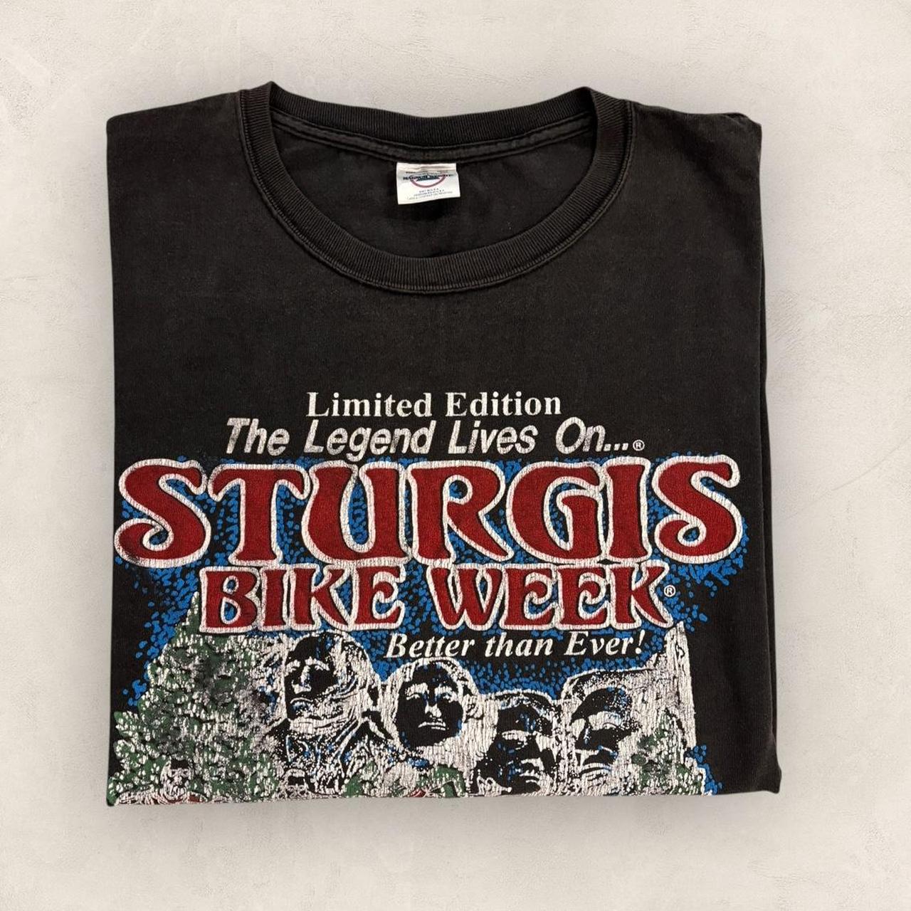Vintage Y2K Sturgis motorbike week South Dakota motorcycle graphic t-shirt