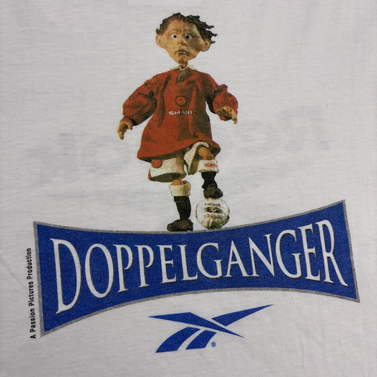 Vintage 90s USA Ryan Giggs Manchester United doppelgänger short film Reebok graphic t-shirt