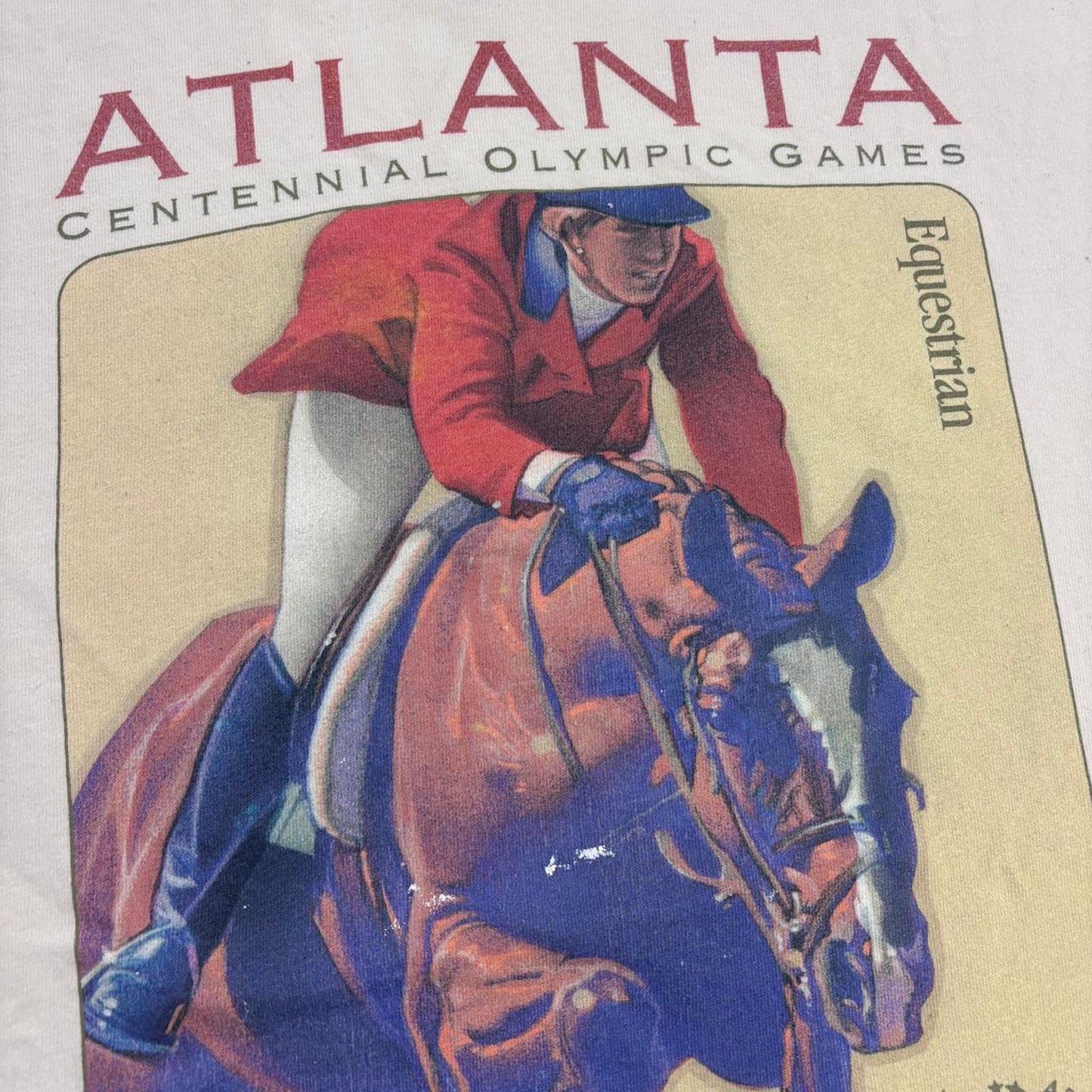 Vintage 90s Atlanta Olympics Equestrian team summer games graphic t-shirt