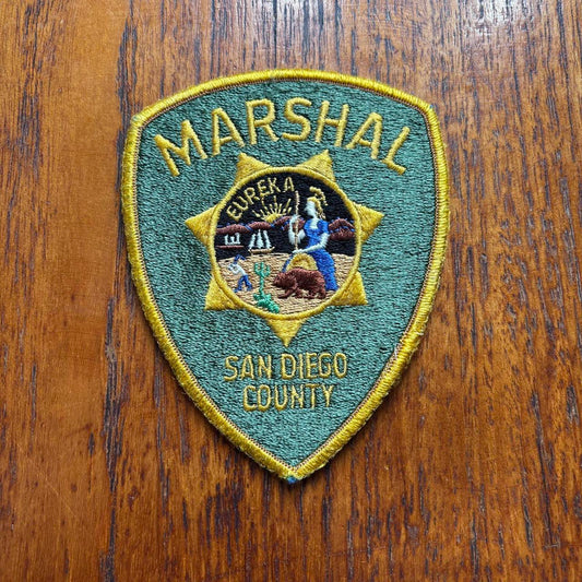 Vintage 90s USA San Diego county marshal sheriff large embroidered patch