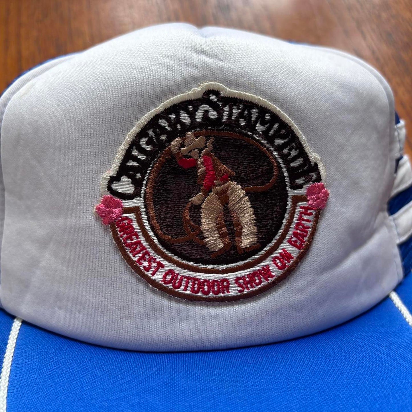 Vintage 90s Calgary Stampede rodeo western show Canada graphic trucker cap