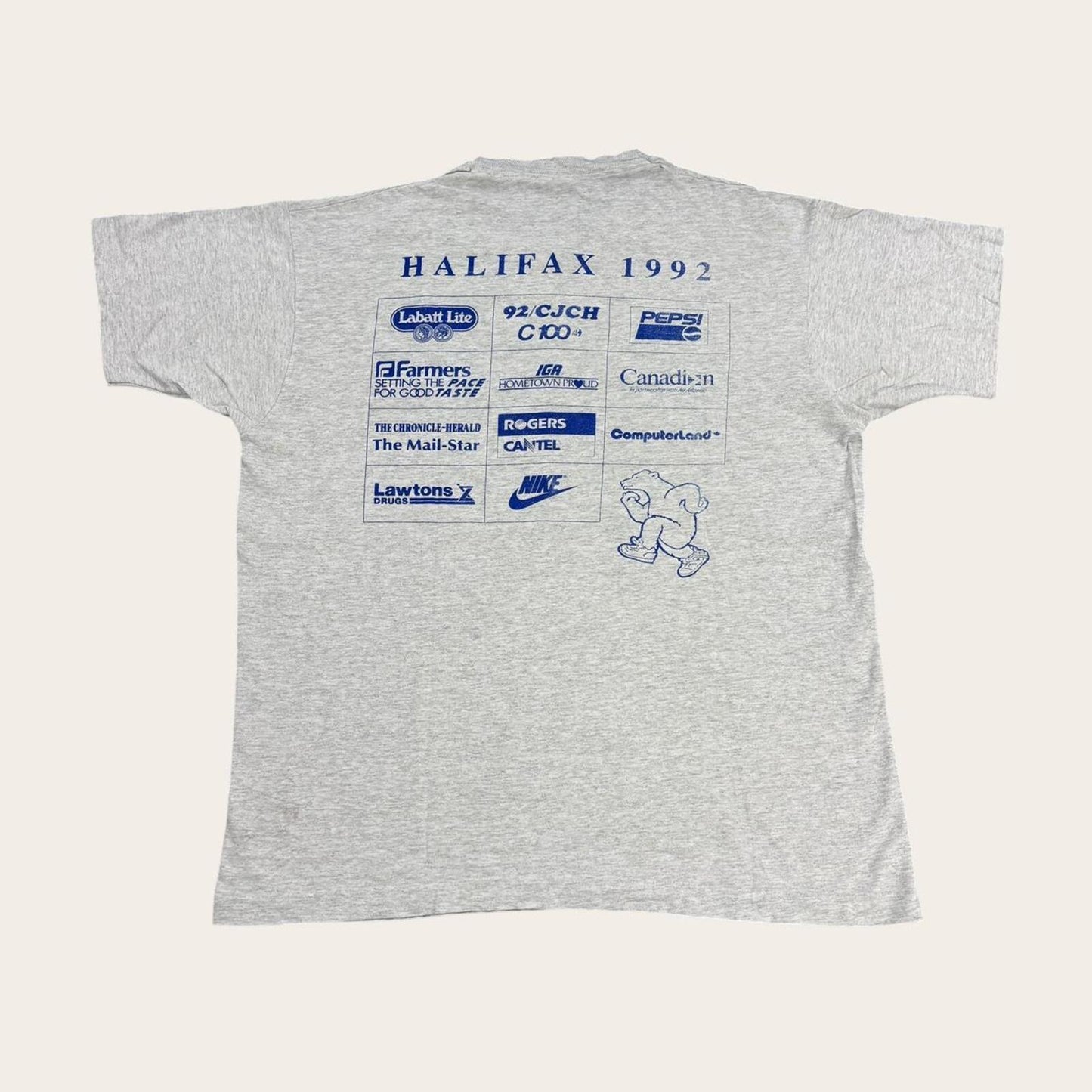 Vintage 90s 24 hour relay race marathon running Halifax Canada t-shirt