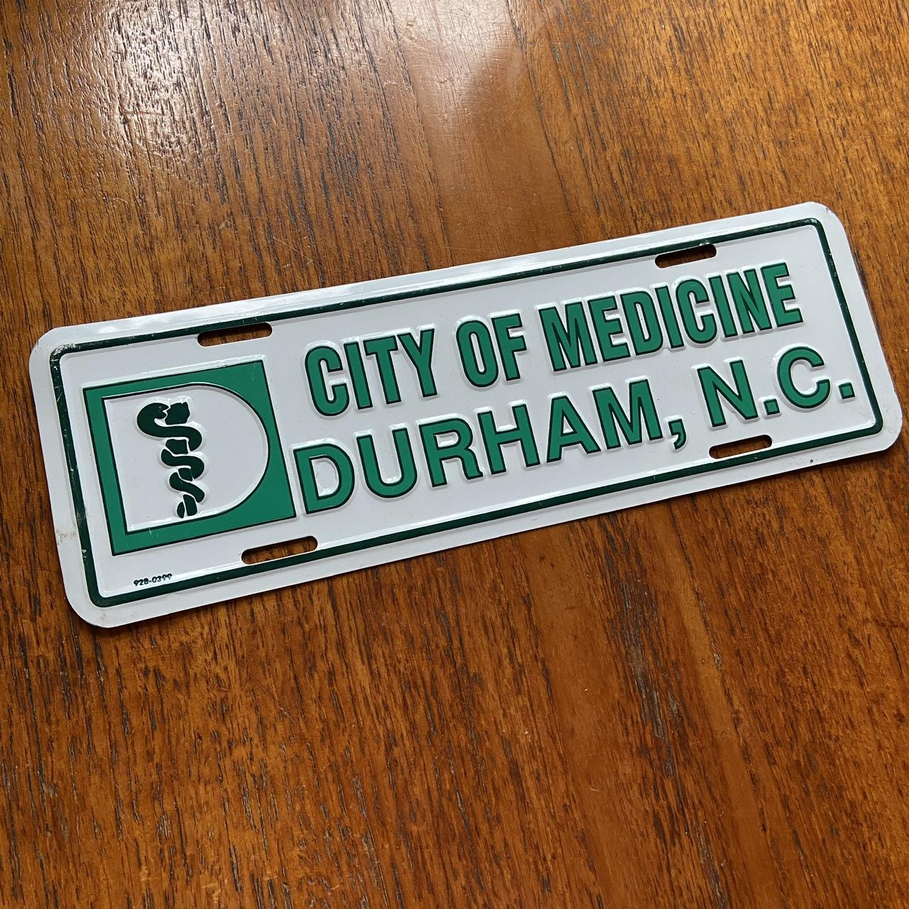 Vintage 90s USA city of medicine Durham North Carolina American license plate