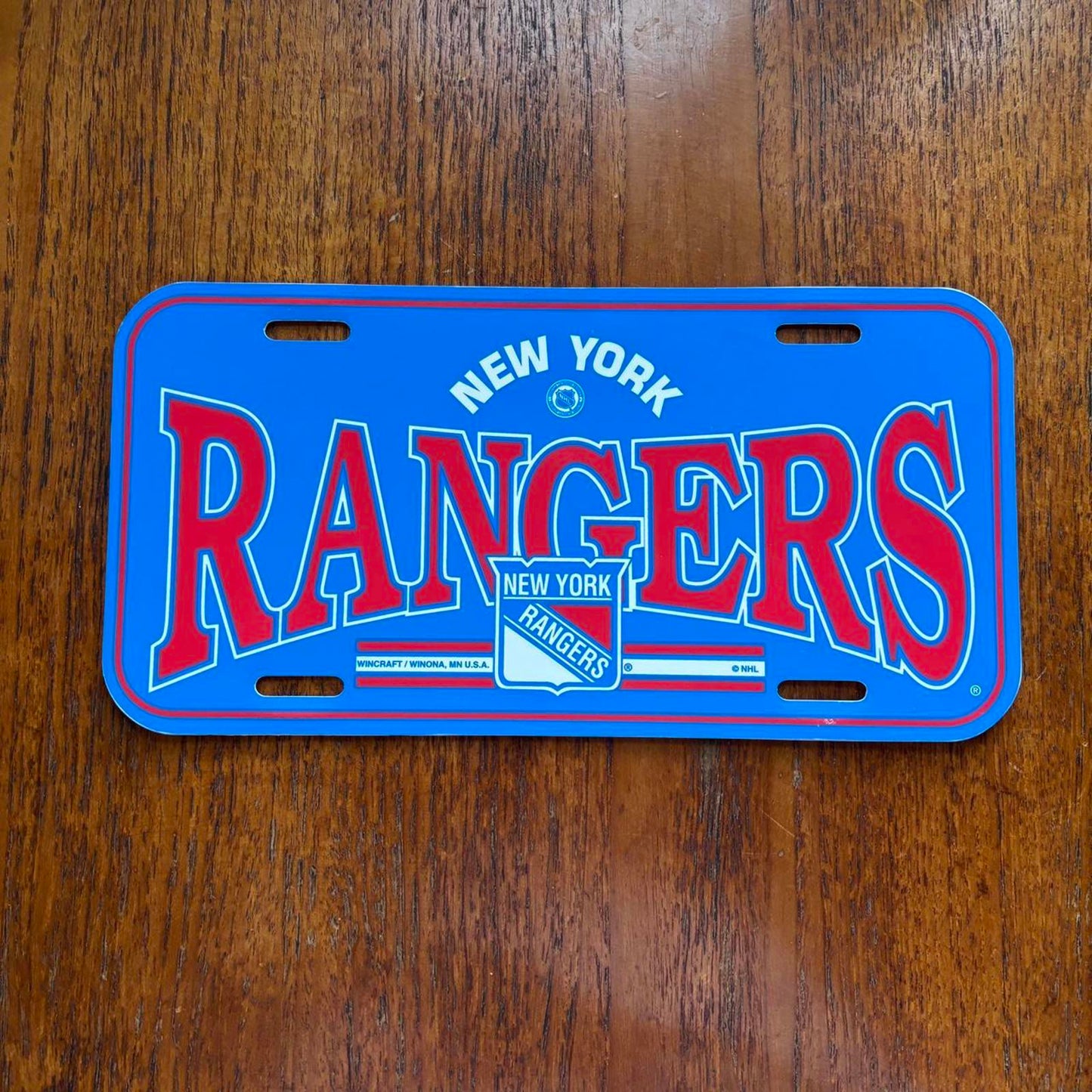 Vintage 90s USA New York Rangers NHL ice hockey American license plate