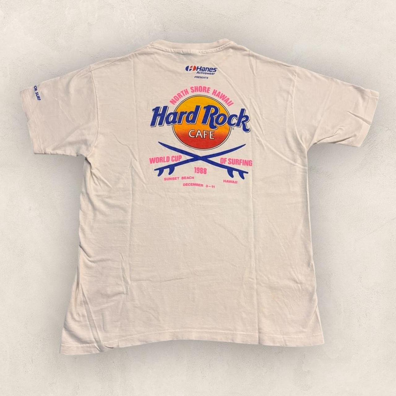 Vintage 80s USA Hard Rock Cafe Hawaii surfing World Cup graphic t-shirt